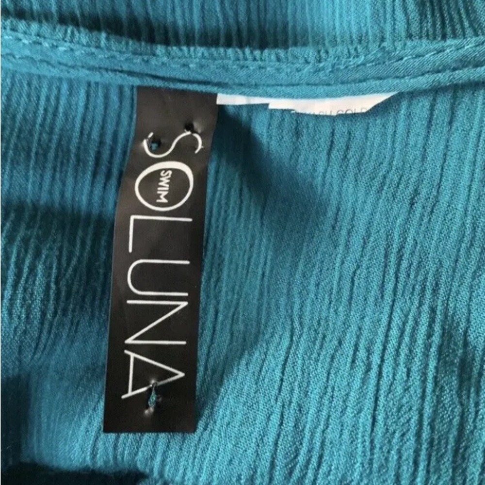 Soluna Solaris tunic teal split-sleeve swimsuit cover up - Picture 10 of 11